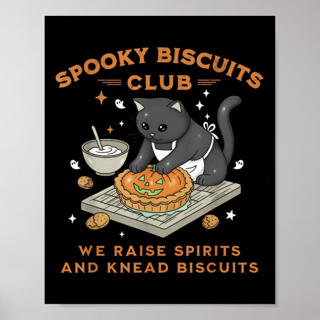 Soky Biscuits Klubb Black Cat Pumpkin Halloween Ba Poster (Framsidan)