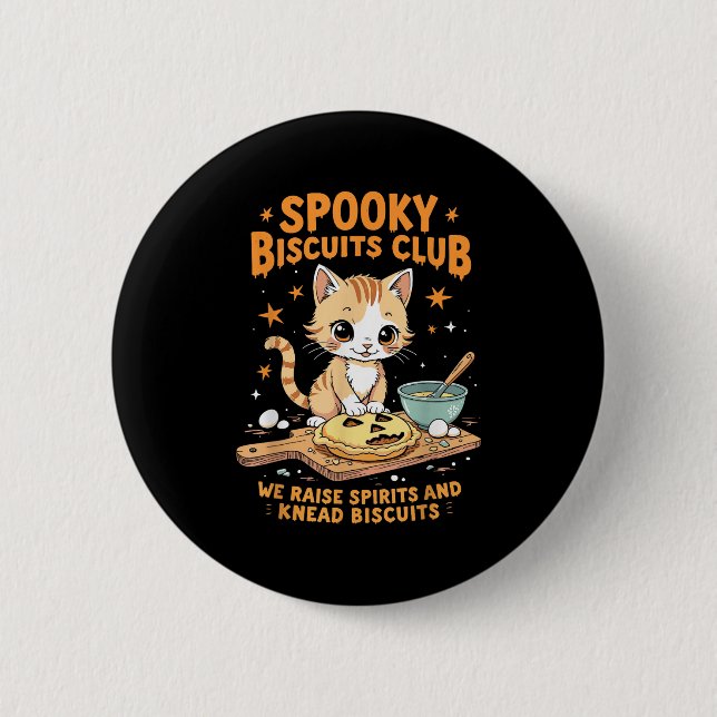 Soky Biscuits Klubb Cat Funny Halloween Baking Knapp (Framsida)