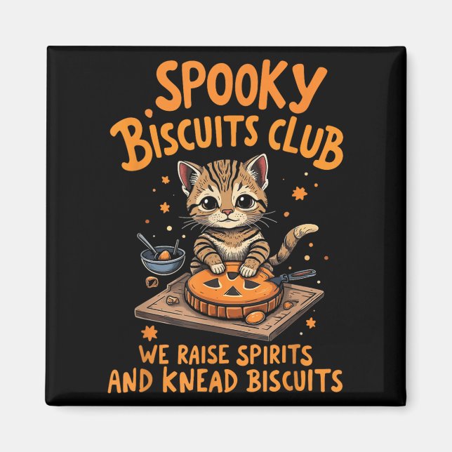 Soky Biscuits Klubb Cat Funny Halloween Baking Magnet (Framsidan)