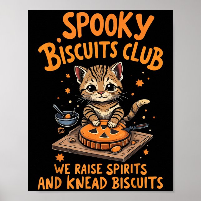 Soky Biscuits Klubb Cat Funny Halloween Baking Poster (Framsidan)
