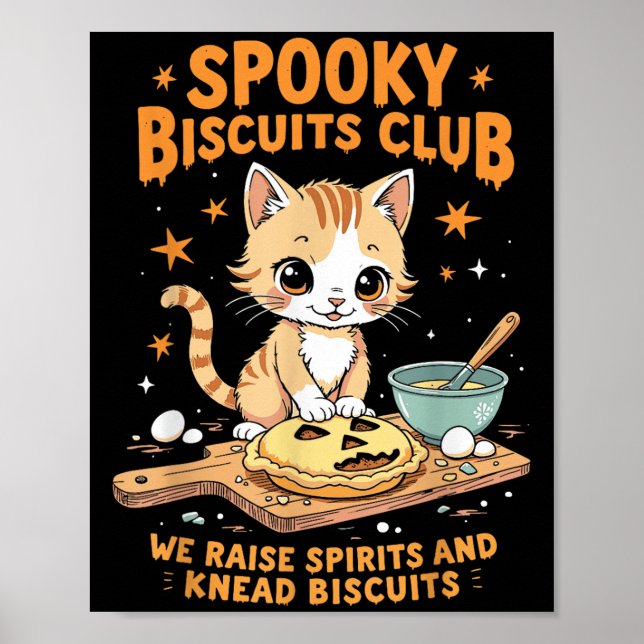 Soky Biscuits Klubb Cat Funny Halloween Baking Poster (Framsidan)