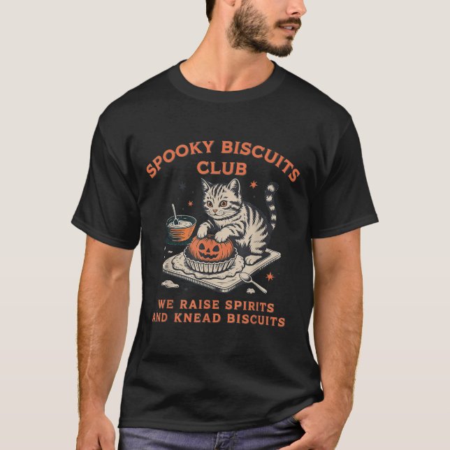 Soky Biscuits Klubb Cat, Halloween Baking T Shirt (Framsida)