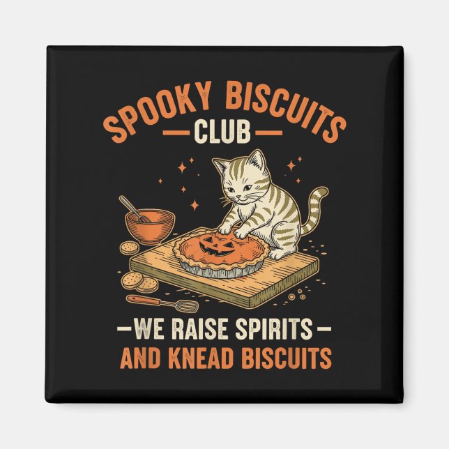 Soky Biscuits Klubb Funny Halloween Cat Baking Magnet (Framsidan)