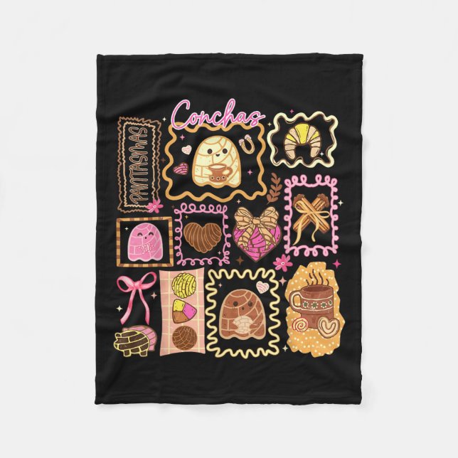 Soky Conchas Ghost Halloween Mexican Pan Dulce Gir Fleecefilt (Framsidan)