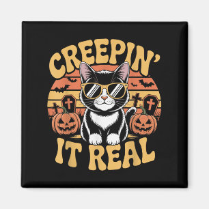 Soky Cute Creen'it Real funny Cat Halloween Pun G Magnet
