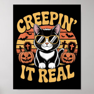 Soky Cute Creen'it Real funny Cat Halloween Pun G Poster