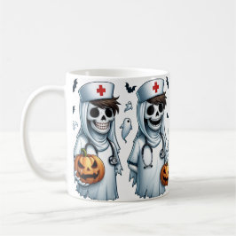 Soky för eget namn Halloween-spöksjuksköterskor Kaffemugg