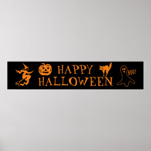 Soky för svart orange i happy halloween poster