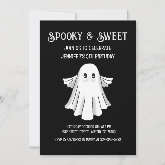 Soky Ghost Birthday-inbjudan Inbjudningar (Framsida)
