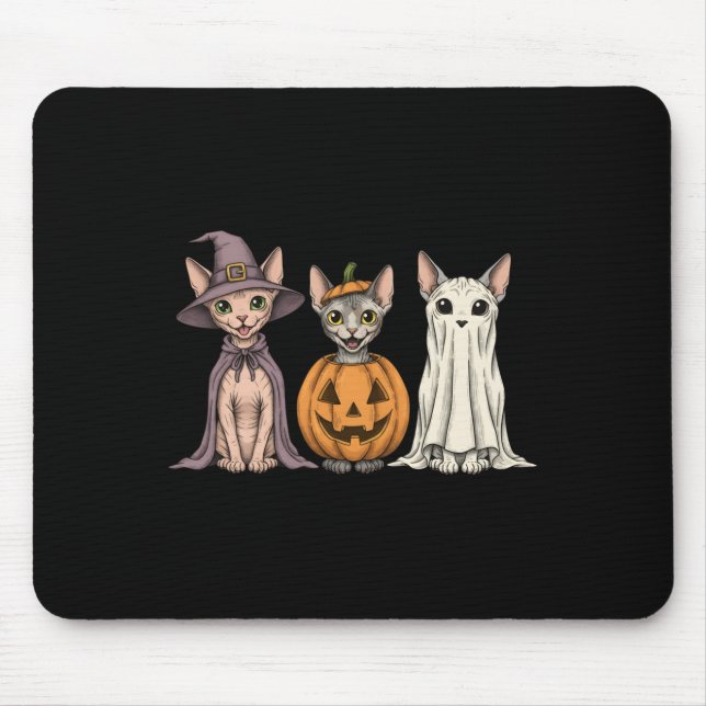 Soky Ghost Sphynx Cat Lover Pumpkin Halloween Long Musmatta (Framsidan)