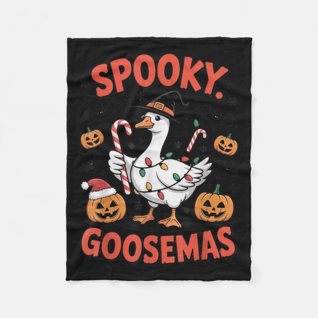 Soky Goosemas Funny Goose Halloween Christmas Cost Fleecefilt (Framsidan)