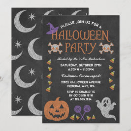Soky Halloween fest Chalkboard-inbjudan Inbjudningar