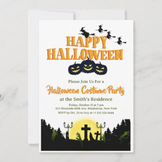 Soky Happy halloween Costume Party-inbjudan 1 Inbjudningar