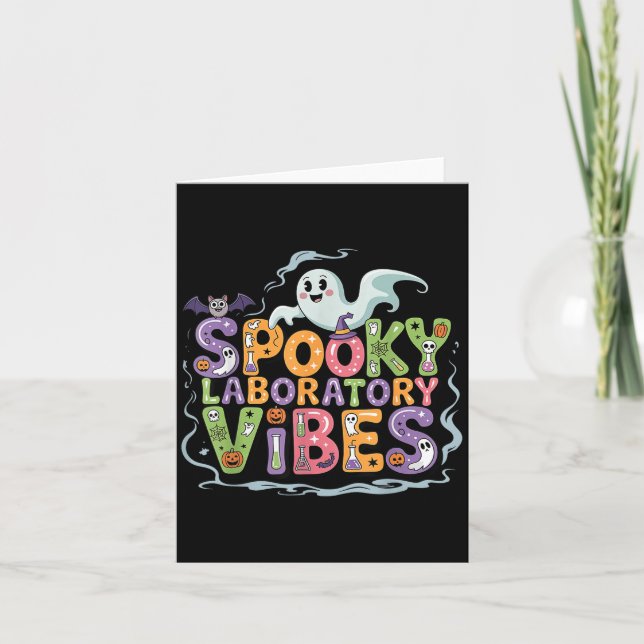 Soky Laboratory Vibes Ghost Halloween Scientist La Kort (Framsida)