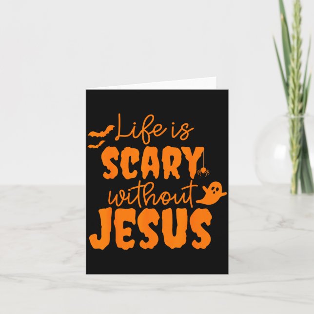 Soky Life Is Y Without Jesus Christian Halloween  Kort (Framsida)