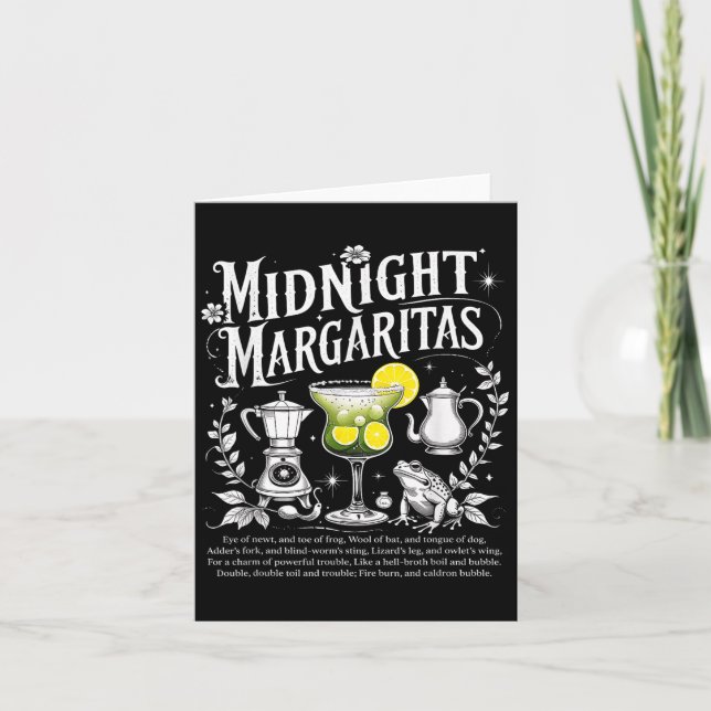 Soky Midnight Margaritas Funny Halloween Drink Kort (Framsida)