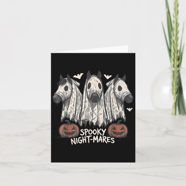 Soky Night-mares Halloween Horse Ghost Funny Soky Kort (Framsida)