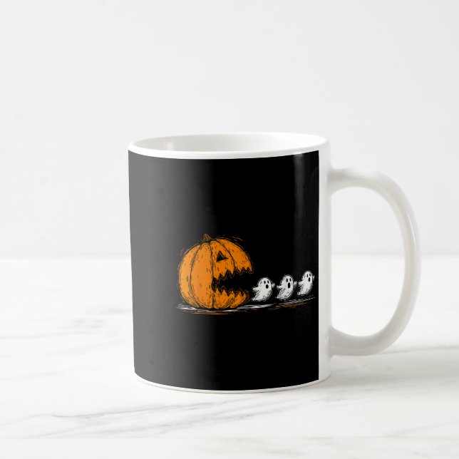 Soky Pumpkin Chasing Cute Spöken Halloween Parad Kaffemugg (Höger)