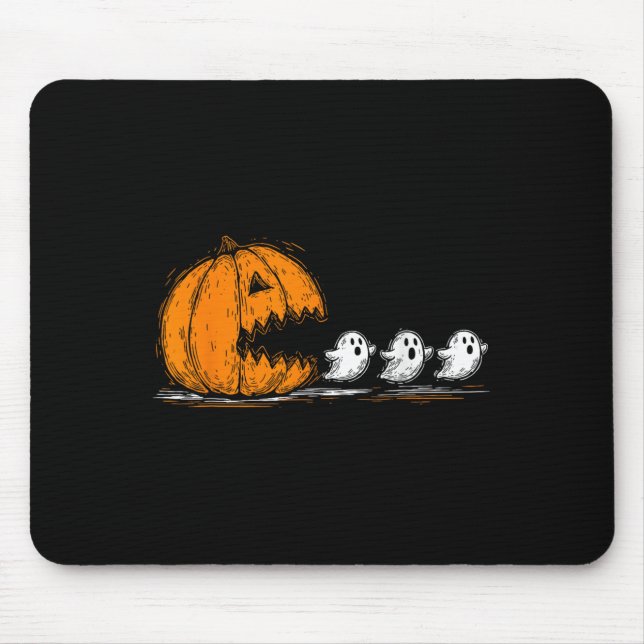 Soky Pumpkin Chasing Cute Spöken Halloween Parad Musmatta (Framsidan)