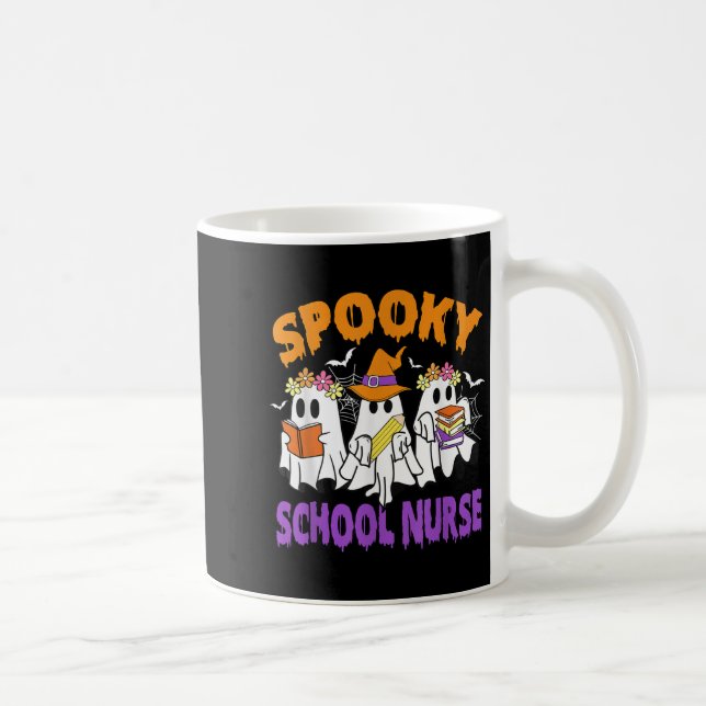 Soky School Nurse Funny Ghost Halloween Kaffemugg (Höger)