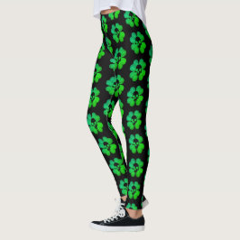 Soky-skallskamrock mönster leggings