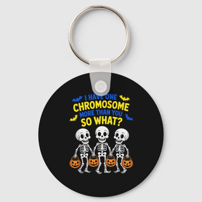Soky Skeleton Down Syndrome Awareness Extra Chromo Nyckelring (Framsida)