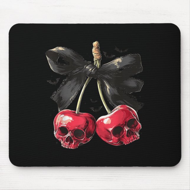Soky Summer Skull Cherry Halloween Coquette Bow Ha Musmatta (Framsidan)