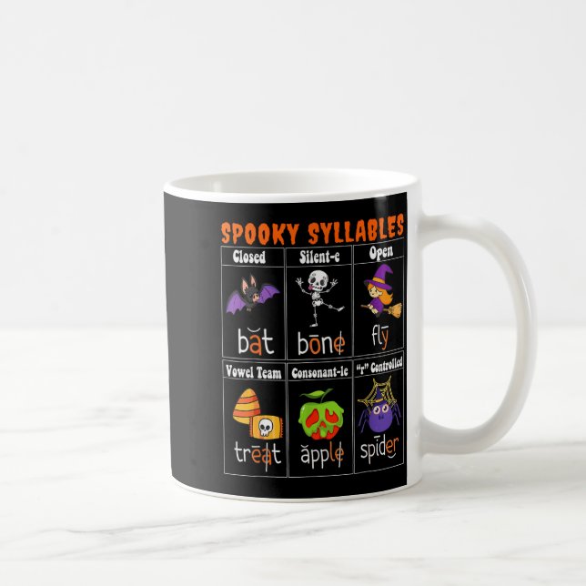 Soky Syllables Funny Halloween Educational Teacher Kaffemugg (Höger)
