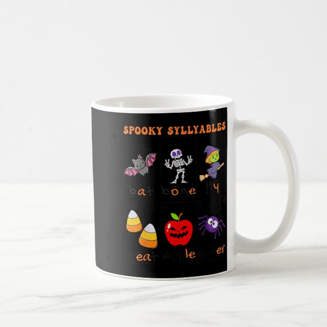 Soky Syllables Teacher Funny Halloween Educational Kaffemugg (Höger)