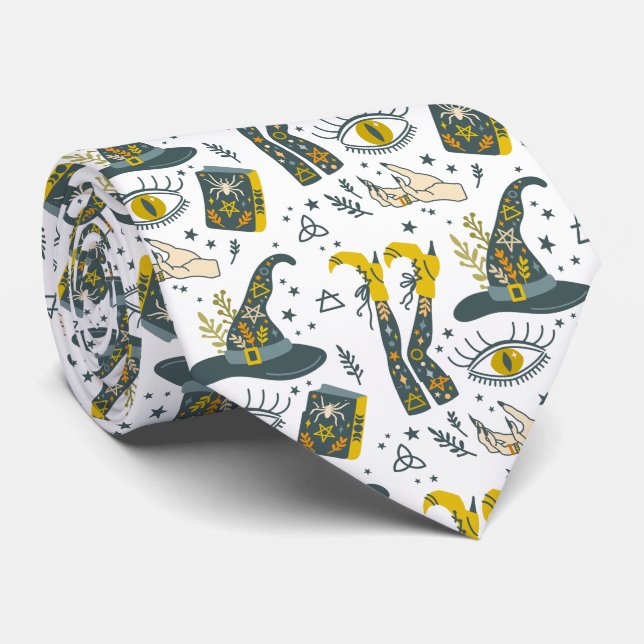 Soky vibe färglös halloween-symboler mönster slips (Rullad)