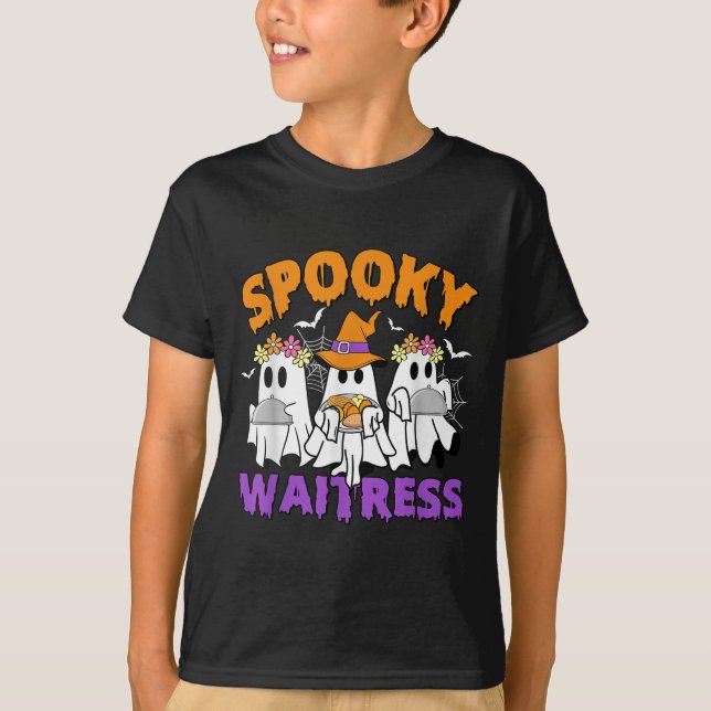 Soky Waitress Funny Ghost Halloween T Shirt (Framsida)