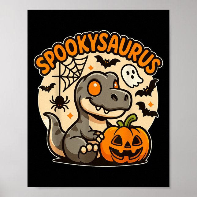 Sokysaurus Kids Halloween Dinosaur Kids Småbarn Bo Poster (Framsidan)
