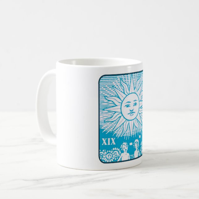 Sol-1960-talets vandrande Maskin-Tarot Kaffemugg (Framsida vänster)