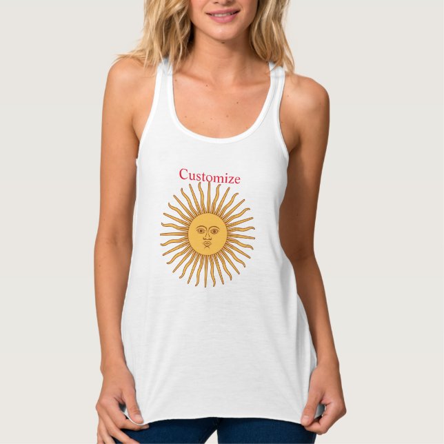 Sol ansikte Art Illustration Thunder_Cove Linne Med Racerback (Framsida)