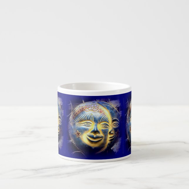 sol ansikte/måne ansikte espresso mugg espressomugg (Framsidan)