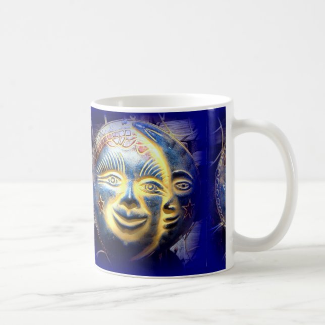 sol ansikte/måne ansikte kaffe mugg (Höger)