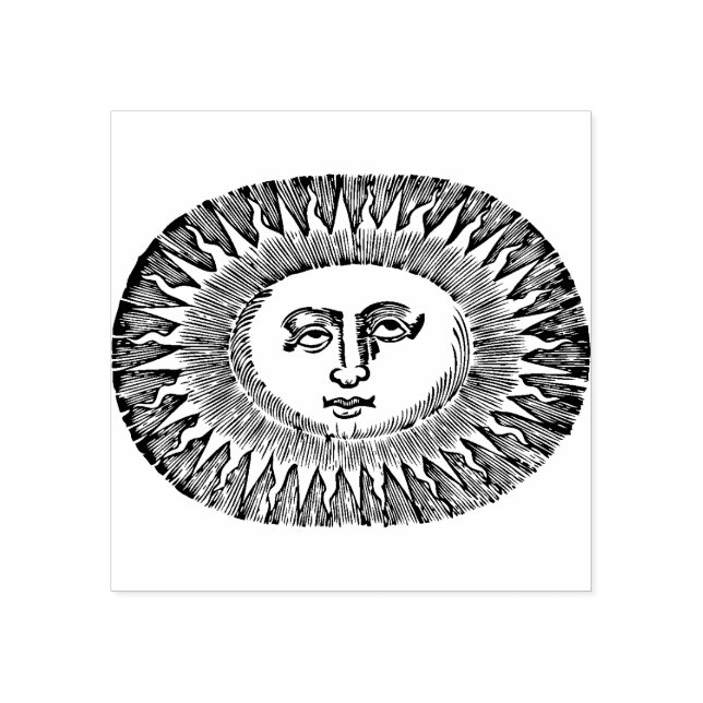 Sol Ansikte Stämpel (Tryck)