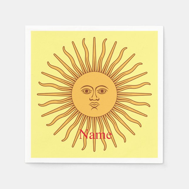 Sol ansiktskonst illustration Thunder_Cove Pappersservett (Framsidan)