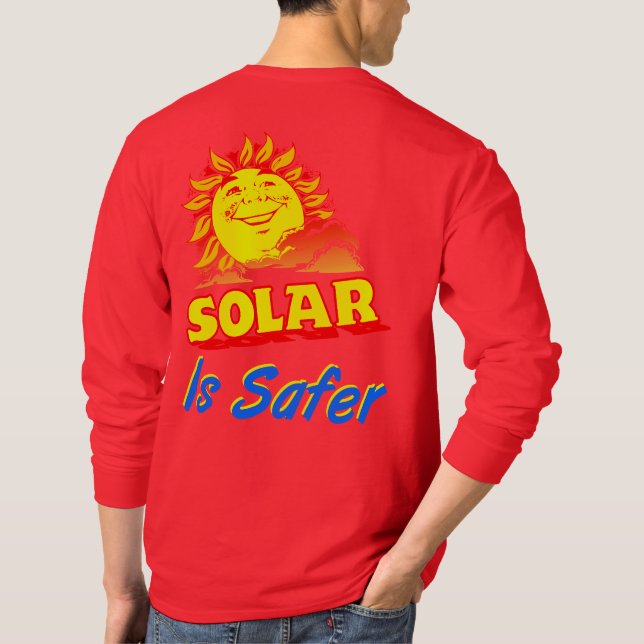 Sol- är mer säker le den orange solsloganT-tröja Tee (Baksida)