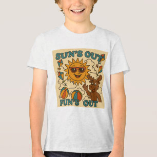 Sol är ute, Roligten är ute! - Retro Kids' Sommart T Shirt