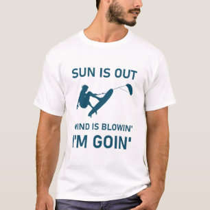 Sol är ute vinden är blowin'i'm Go - Kitesurfing T Shirt