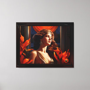 Sol Art Deco Romantic Glamors gudinna Canvastryck