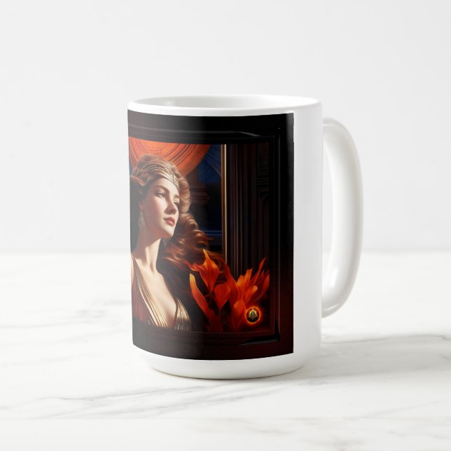 Sol Art Deco Romantic Glamors gudinna Kaffemugg (Framsida höger)