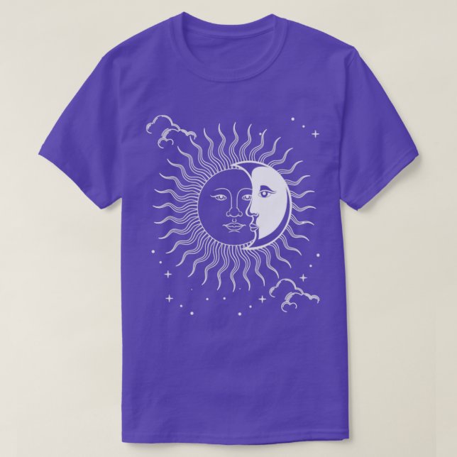 Sol Astrologi Älskare Celestial Bodies Måne Astron T Shirt (Design framsida)
