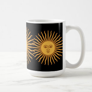 Sol av strålar för ansikte för sol för kaffemugg