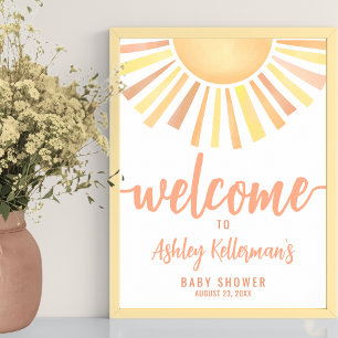 Sol Baby Shower Välkomstskylt Poster