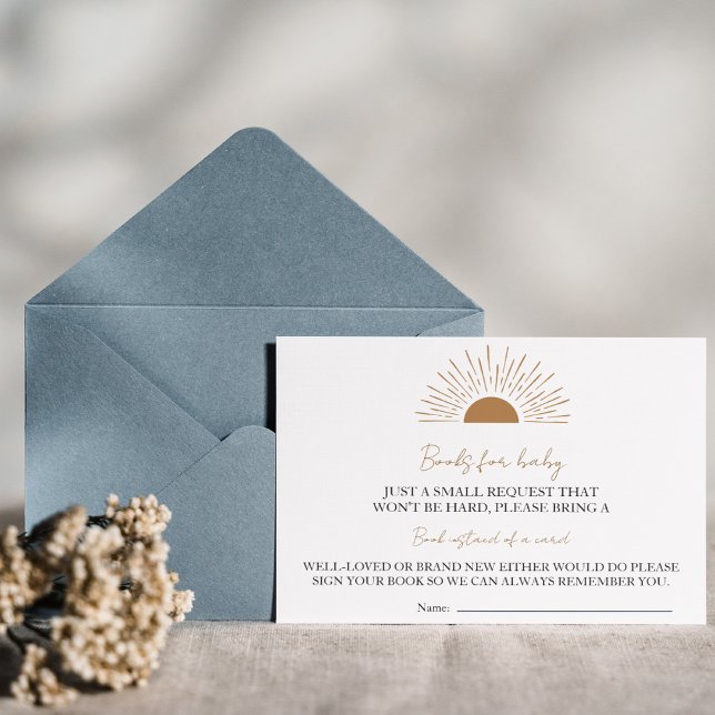 Sol babydusch Rustic bokar för baby Inbjudningar (Skapare uppladdad)