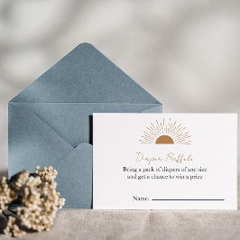 Sol babydusch Rustic Diaper Raffle Inbjudningar