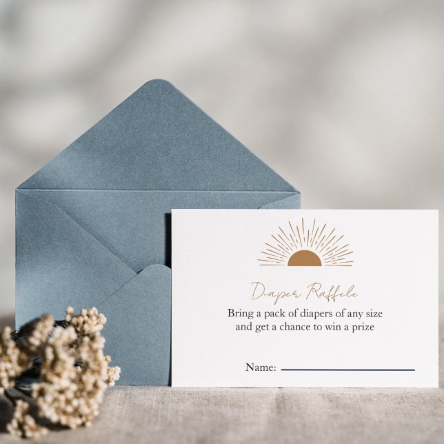 Sol babydusch Rustic Diaper Raffle Inbjudningar (Skapare uppladdad)