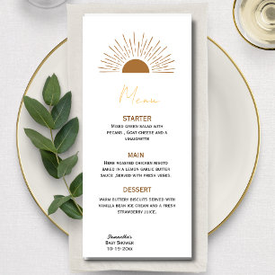 Sol babydusch Rustic Menu Meny